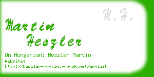 martin heszler business card